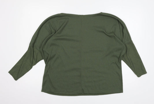 Boohoo Womens Green  Jersey Pullover Jumper Size 12