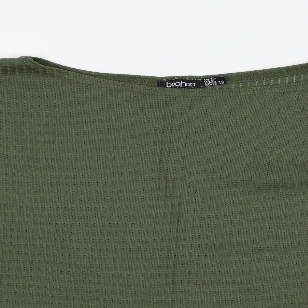 Boohoo Womens Green  Jersey Pullover Jumper Size 12