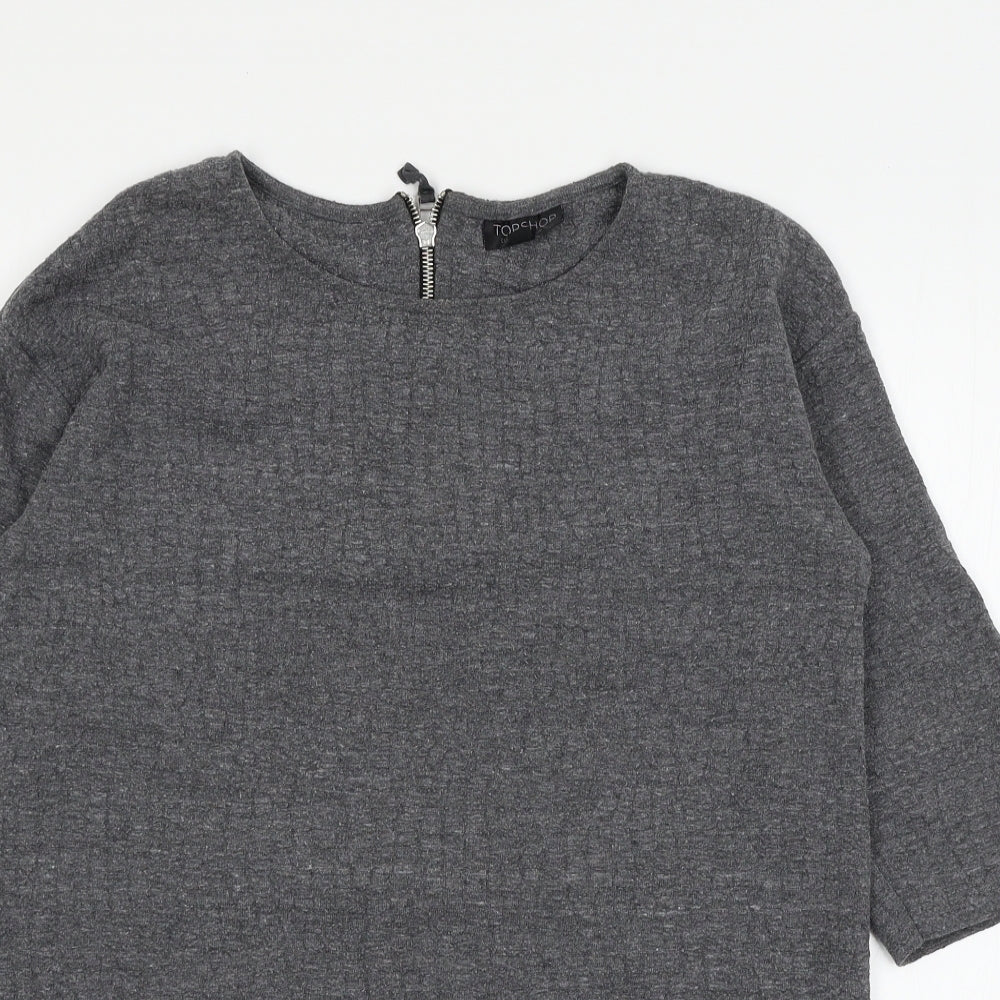 Womens UK Size 10 Topshop Grey Pullover Jumper