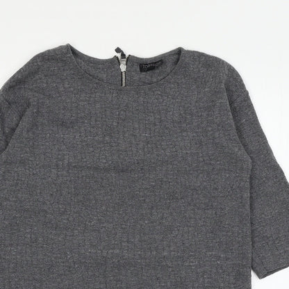 Womens UK Size 10 Topshop Grey Pullover Jumper