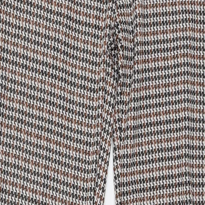 Cenzo Girls Brown Houndstooth Jersey Carrot Trousers Size L