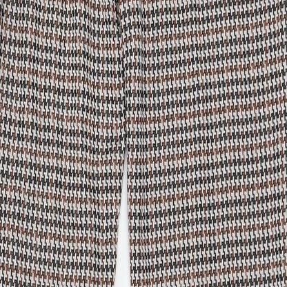 Cenzo Girls Brown Houndstooth Jersey Carrot Trousers Size L