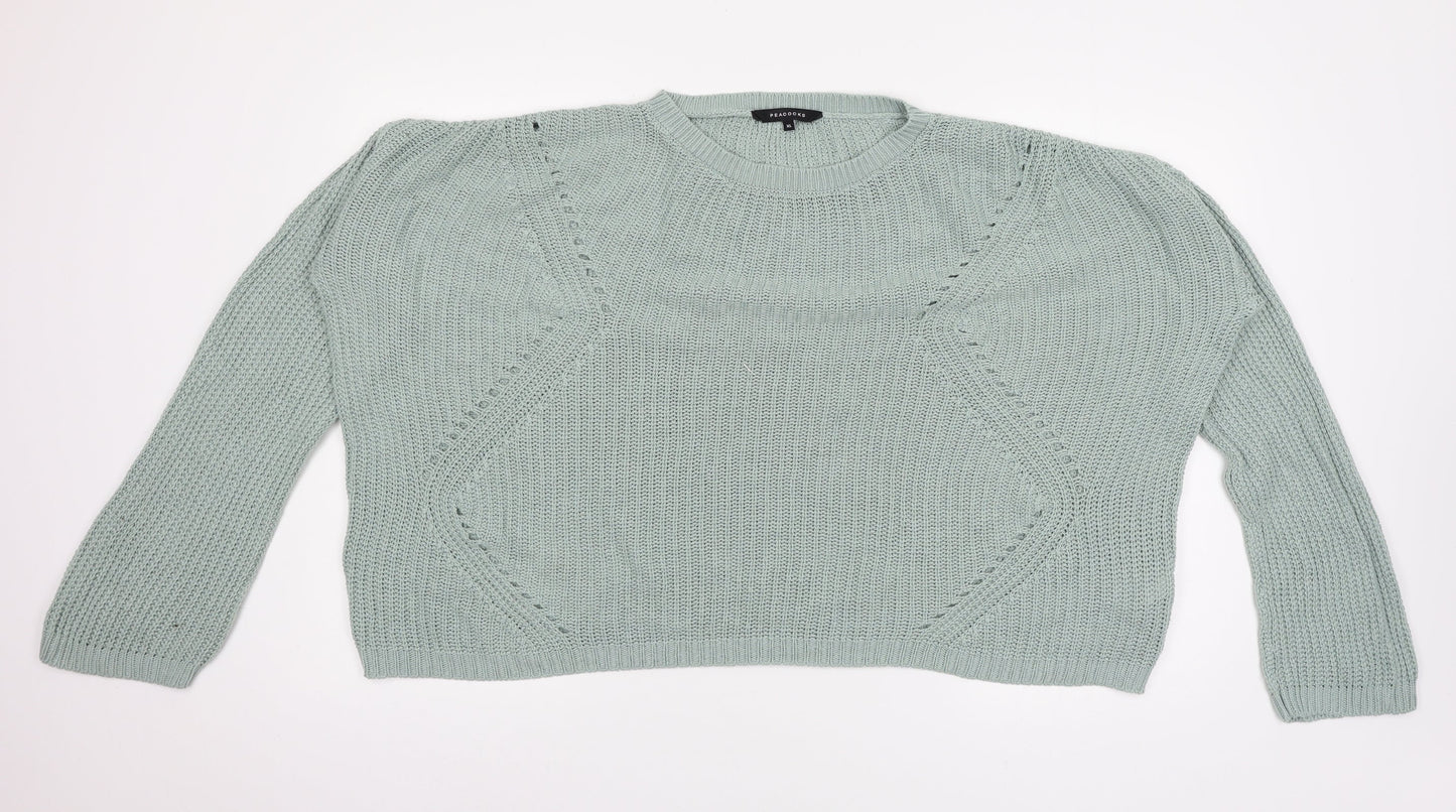 Womens UK Size XL Peacocks Green Pullover Jumper