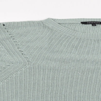 Womens UK Size XL Peacocks Green Pullover Jumper