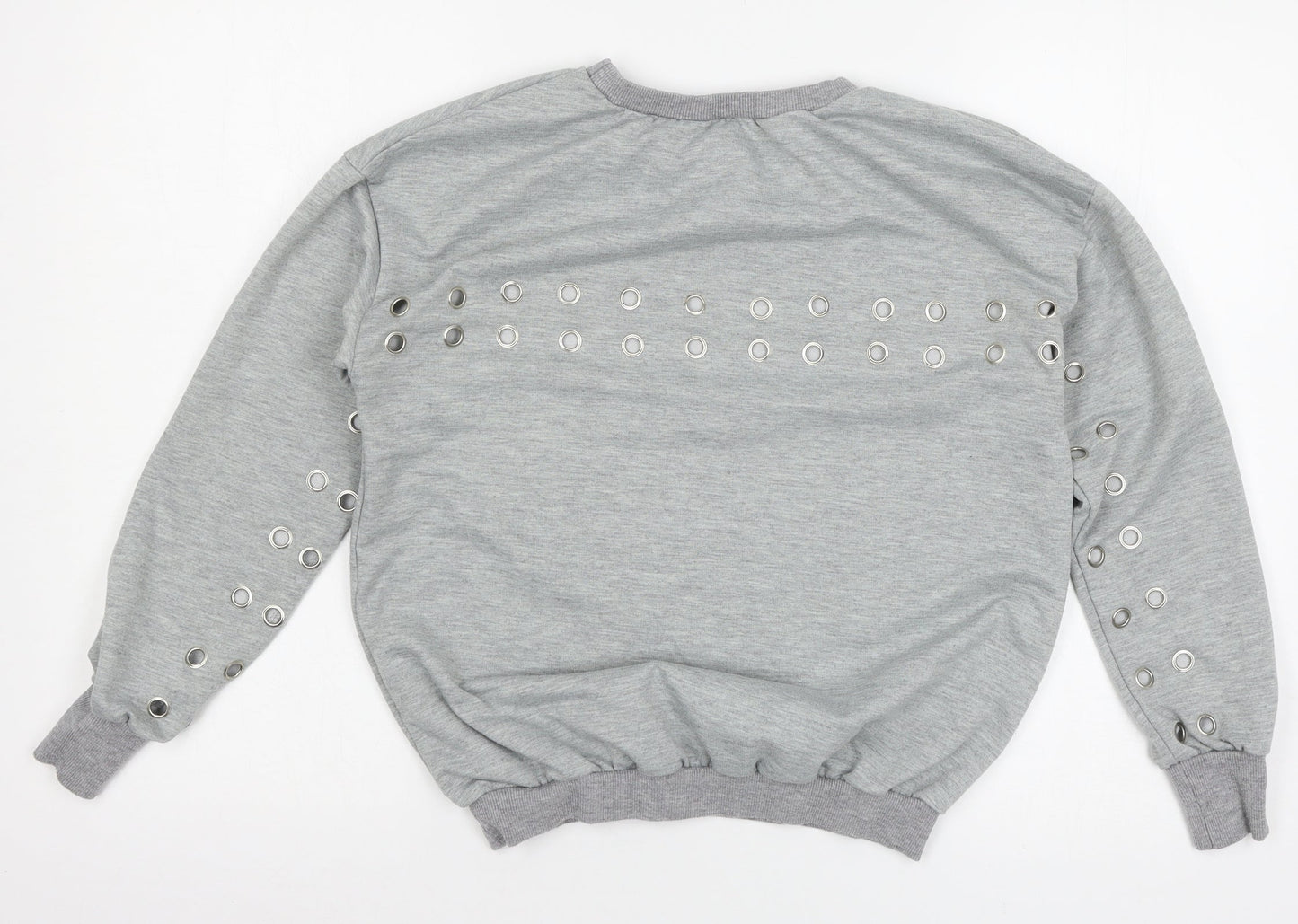 Preworn Womens Grey  Jersey Pullover Sweatshirt Size M  - O-ring detail