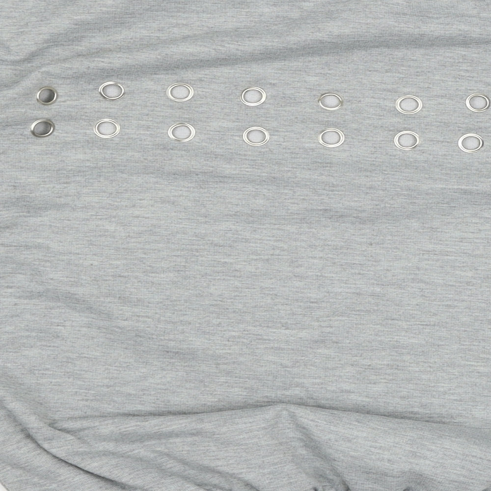 Preworn Womens Grey  Jersey Pullover Sweatshirt Size M  - O-ring detail