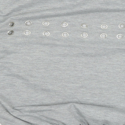 Preworn Womens Grey  Jersey Pullover Sweatshirt Size M  - O-ring detail