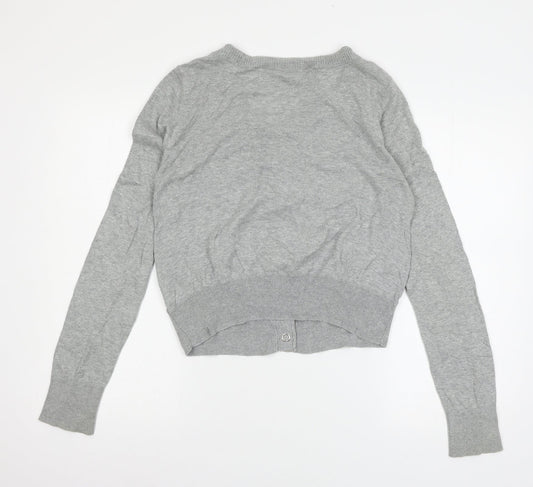 Womens UK Size 14 Topshop Grey Cardigan Jumper