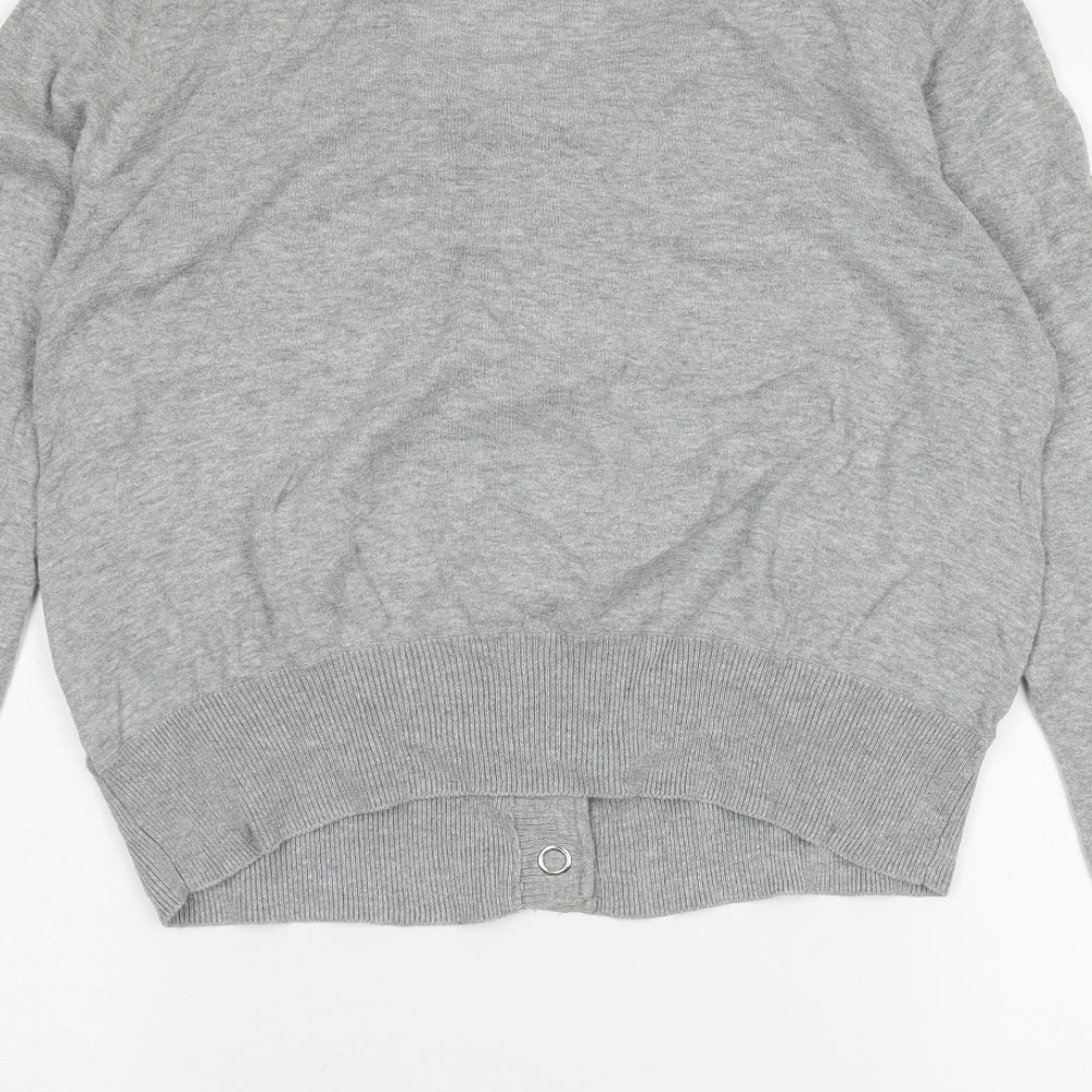 Womens UK Size 14 Topshop Grey Cardigan Jumper