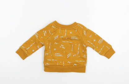 Primark Boys Orange Geometric Jersey Pullover Jumper Size 0-3 Months  - Daddy's Champ