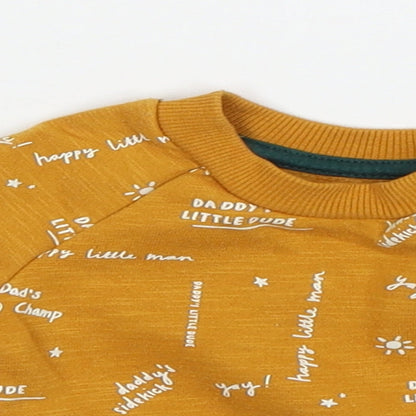 Primark Boys Orange Geometric Jersey Pullover Jumper Size 0-3 Months  - Daddy's Champ