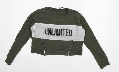Select Womens Green  Jersey Pullover Sweatshirt Size 10  - Unlimited