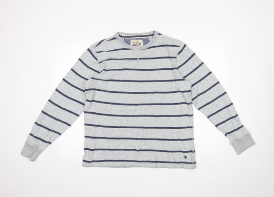 Debenhams Mens Grey Striped  Pullover Jumper Size L