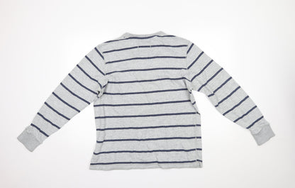 Debenhams Mens Grey Striped  Pullover Jumper Size L