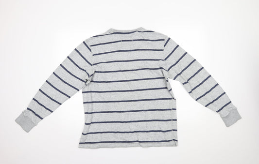 Debenhams Mens Grey Striped  Pullover Jumper Size L