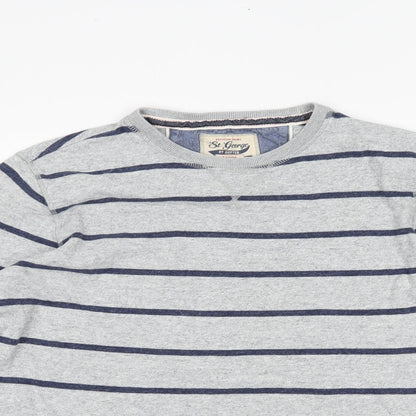 Debenhams Mens Grey Striped  Pullover Jumper Size L