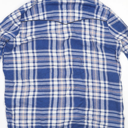 Womens UK Size 10 River Island Blue Basic Button-Up