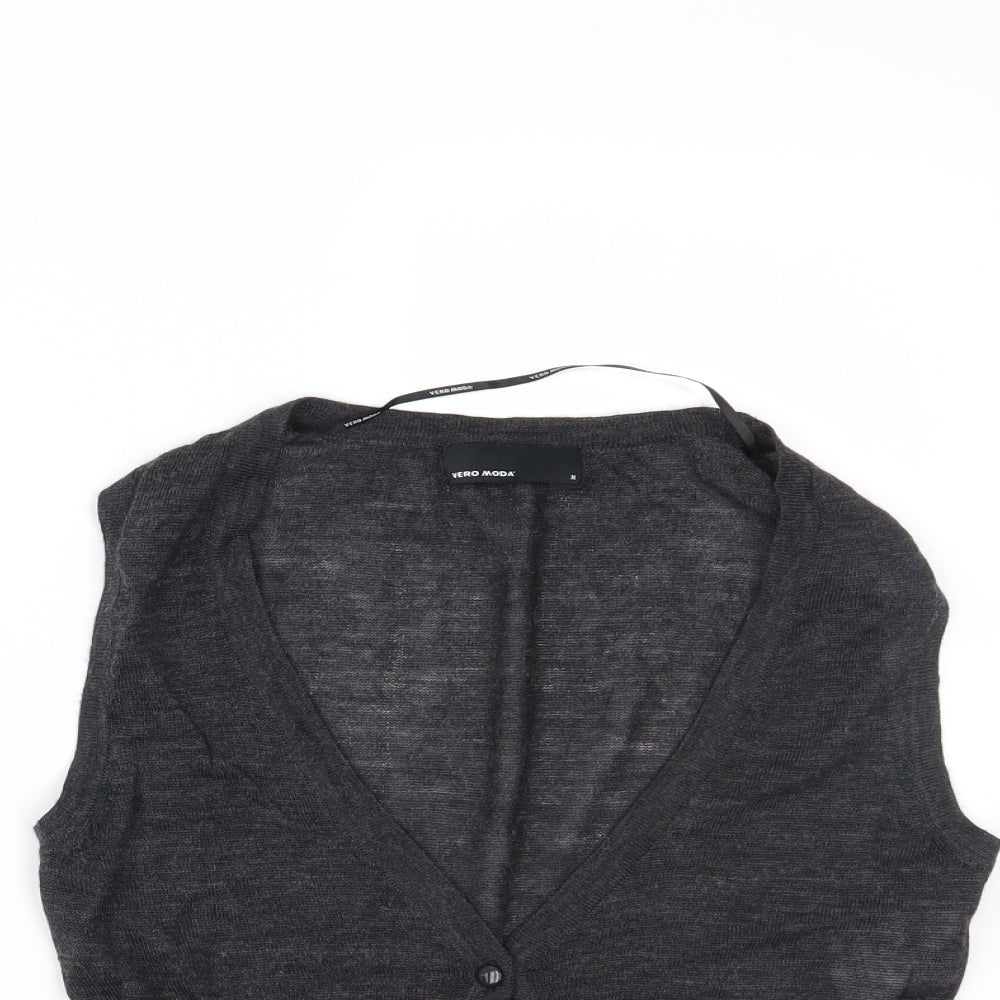 Womens UK Size M VERO MODA Grey Cardigan Jumper