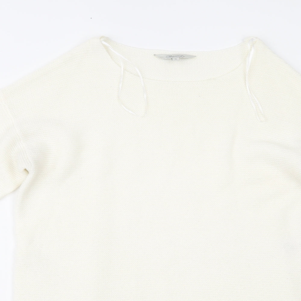 Womens UK Size M Peacocks Ivory Pullover Jumper