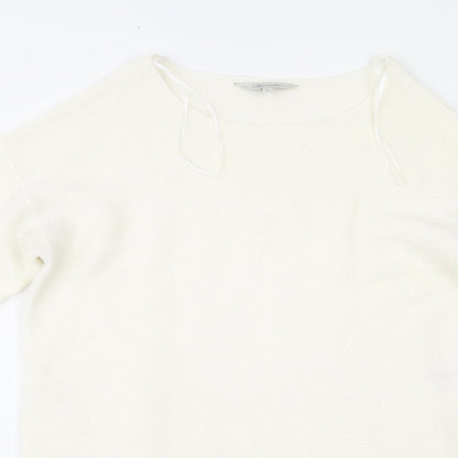 Womens UK Size M Peacocks Ivory Pullover Jumper
