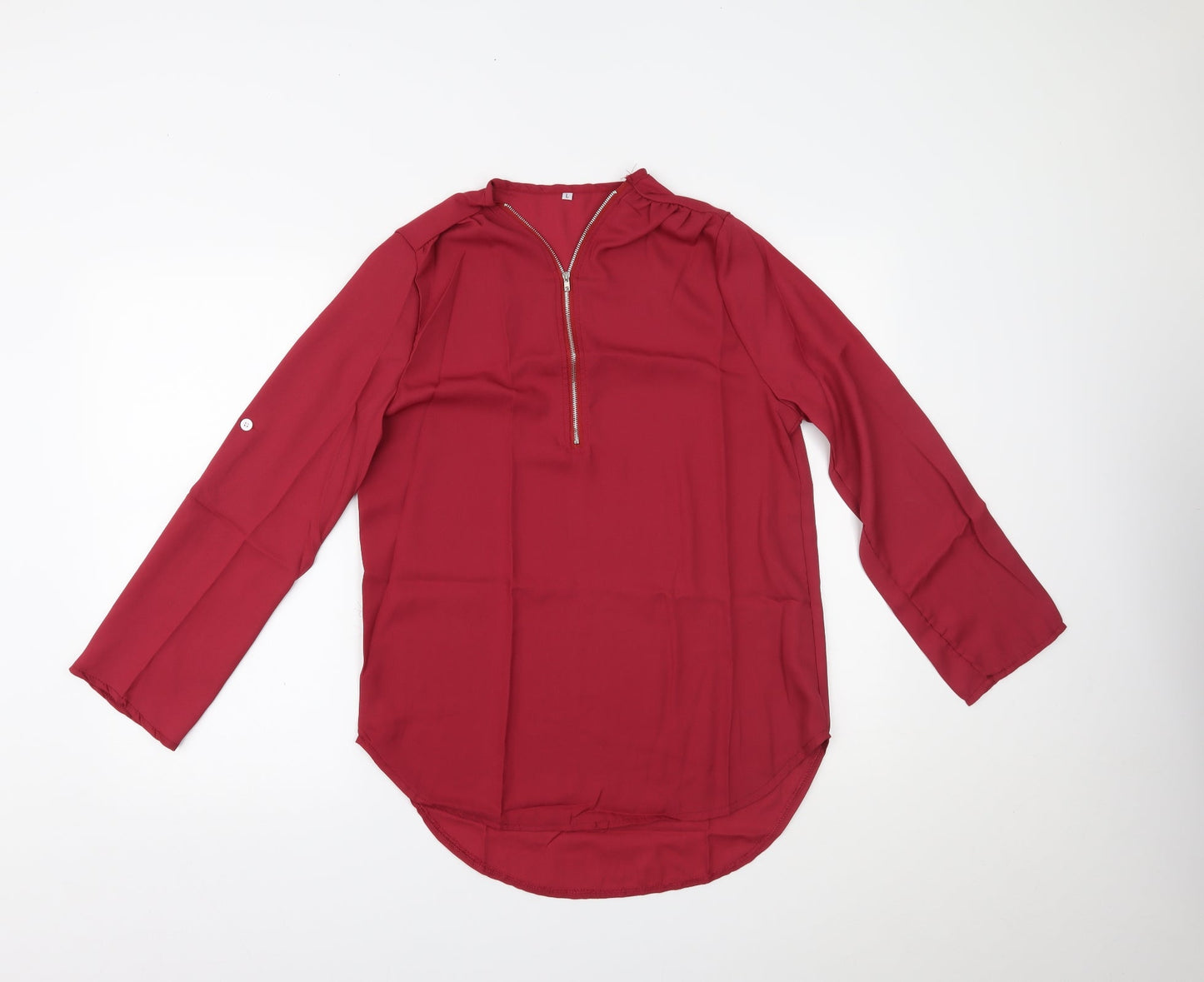 Womens UK Size L Preworn Red Basic Blouse
