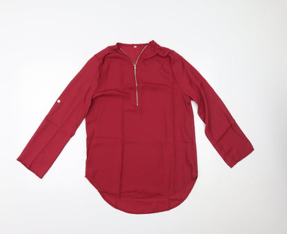 Womens UK Size L Preworn Red Basic Blouse