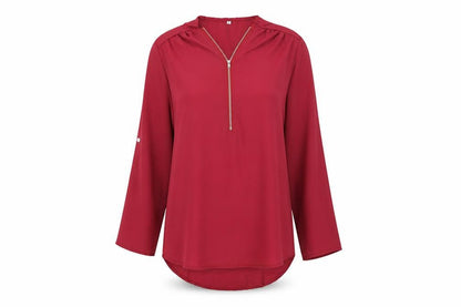 Womens UK Size L Preworn Red Basic Blouse