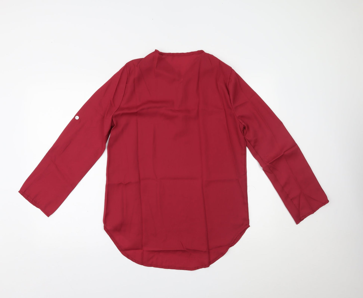 Womens UK Size L Preworn Red Basic Blouse