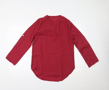 Womens UK Size L Preworn Red Basic Blouse
