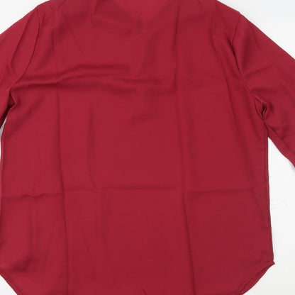 Womens UK Size L Preworn Red Basic Blouse