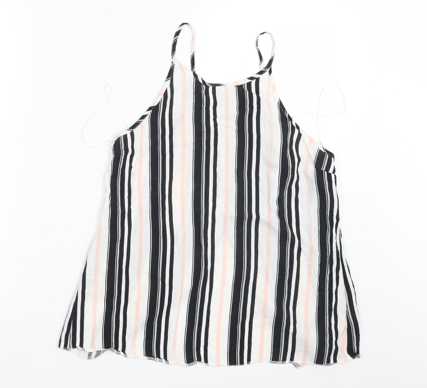 Miss Selfridge Womens Black Striped  Basic Tank Size 10