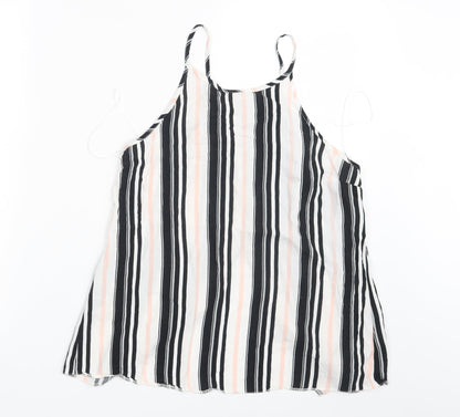 Miss Selfridge Womens Black Striped  Basic Tank Size 10
