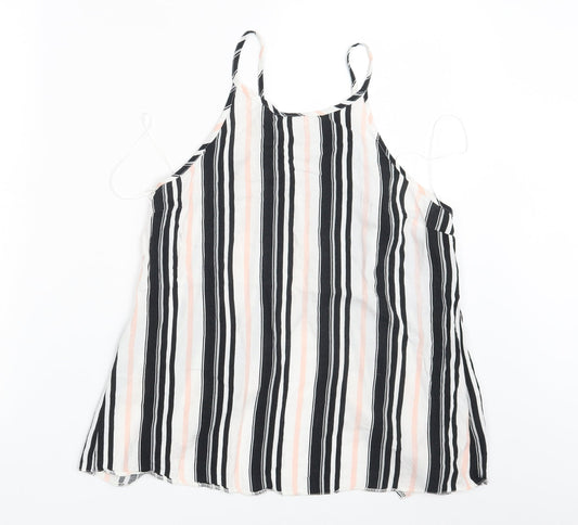 Miss Selfridge Womens Black Striped  Basic Tank Size 10