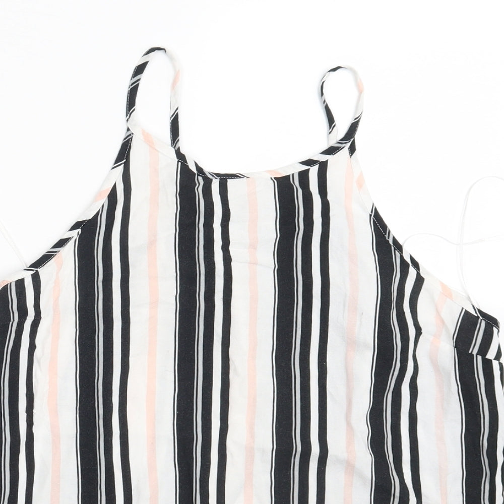 Miss Selfridge Womens Black Striped  Basic Tank Size 10