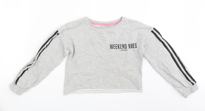 Matalan Girls Grey   Pullover Jumper Size 9 Years