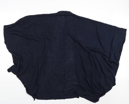 Womens UK Size One Size TEXT Blue Cardigan Jumper