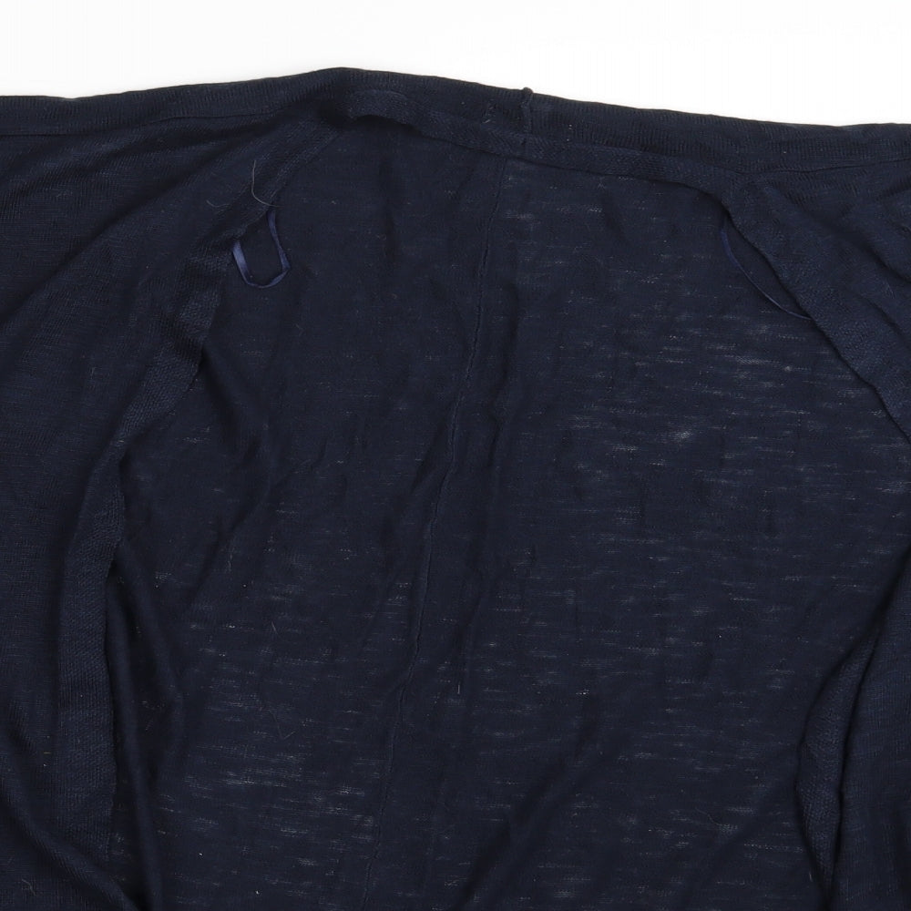 Womens UK Size One Size TEXT Blue Cardigan Jumper