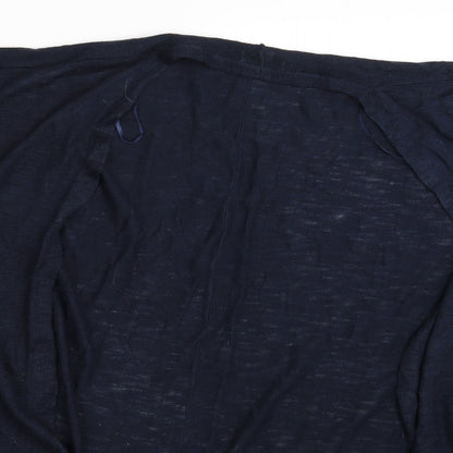 Womens UK Size One Size TEXT Blue Cardigan Jumper