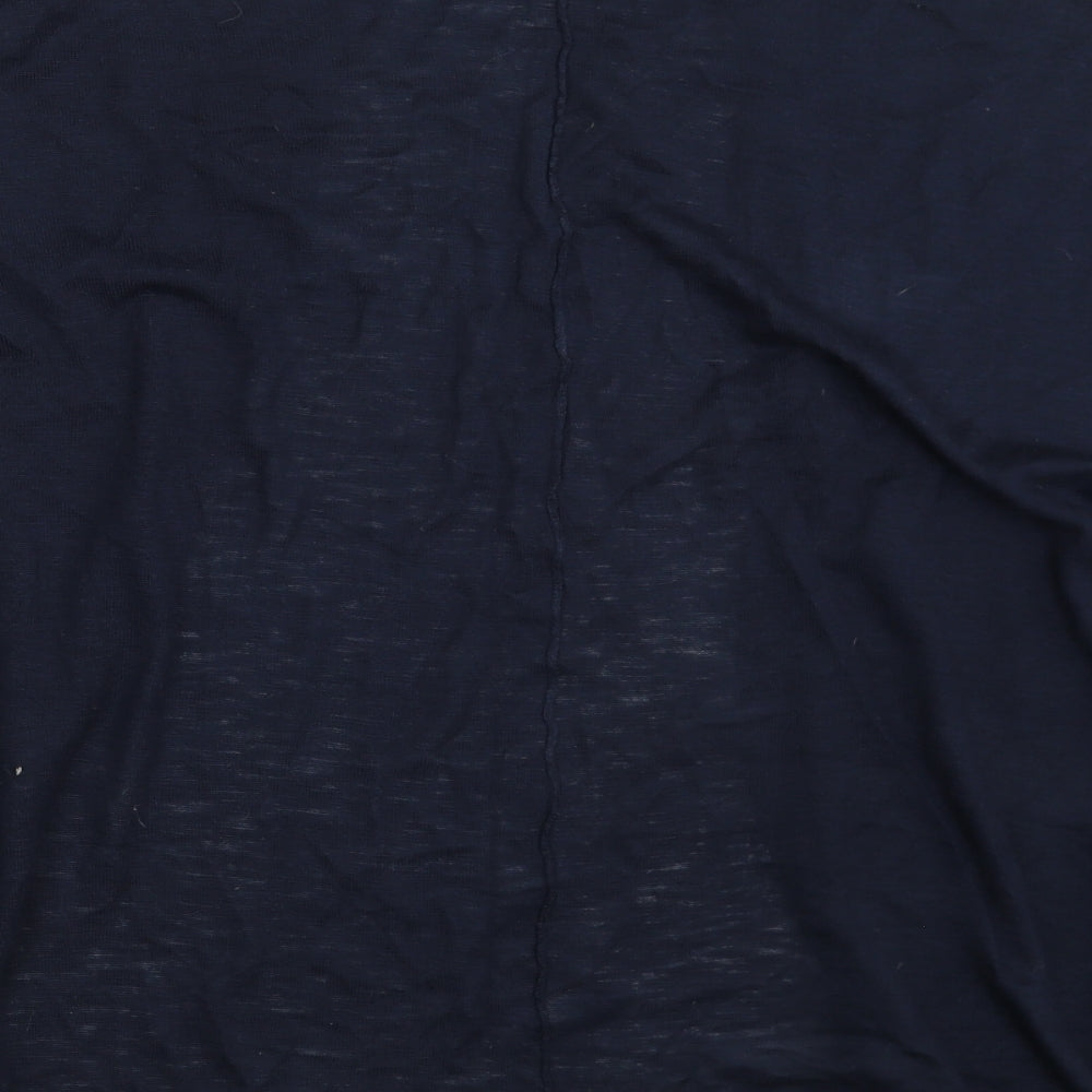 Womens UK Size One Size TEXT Blue Cardigan Jumper