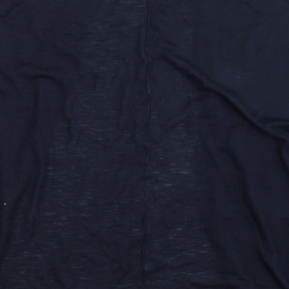 Womens UK Size One Size TEXT Blue Cardigan Jumper