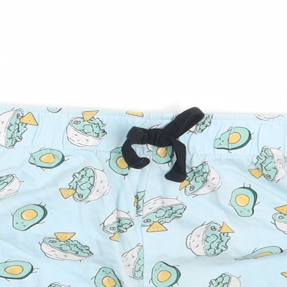 New Look Womens Blue Animal Print  Hot Pants Shorts Size M