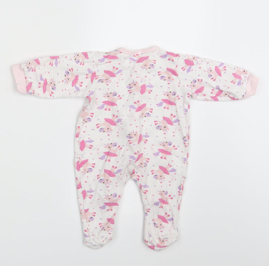Unicorn Girls White Animal Print  Romper One-Piece Size 3-6 Months  - Unicorn
