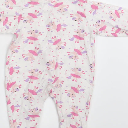 Unicorn Girls White Animal Print  Romper One-Piece Size 3-6 Months  - Unicorn