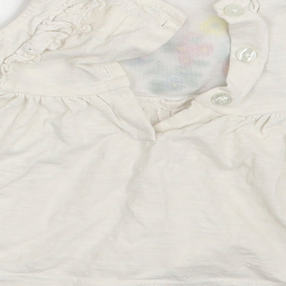 Debenhams Girls White Floral  T-Shirt Dress  Size 3-6 Months