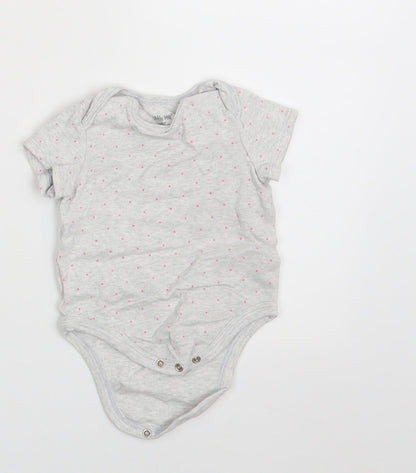 Little Me Baby Grey Polka Dot  Basic T-Shirt Size 9-12 Months