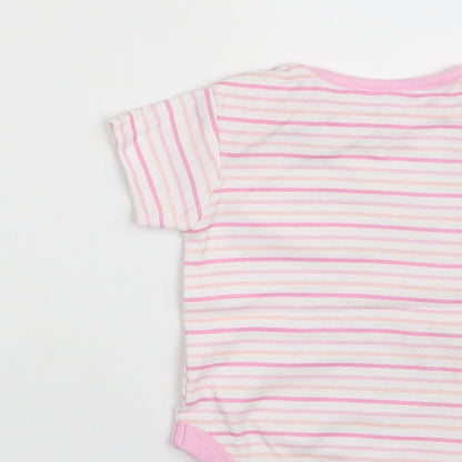 I Love my Unicorn Girls Pink Striped  Romper One-Piece Size 6-9 Months