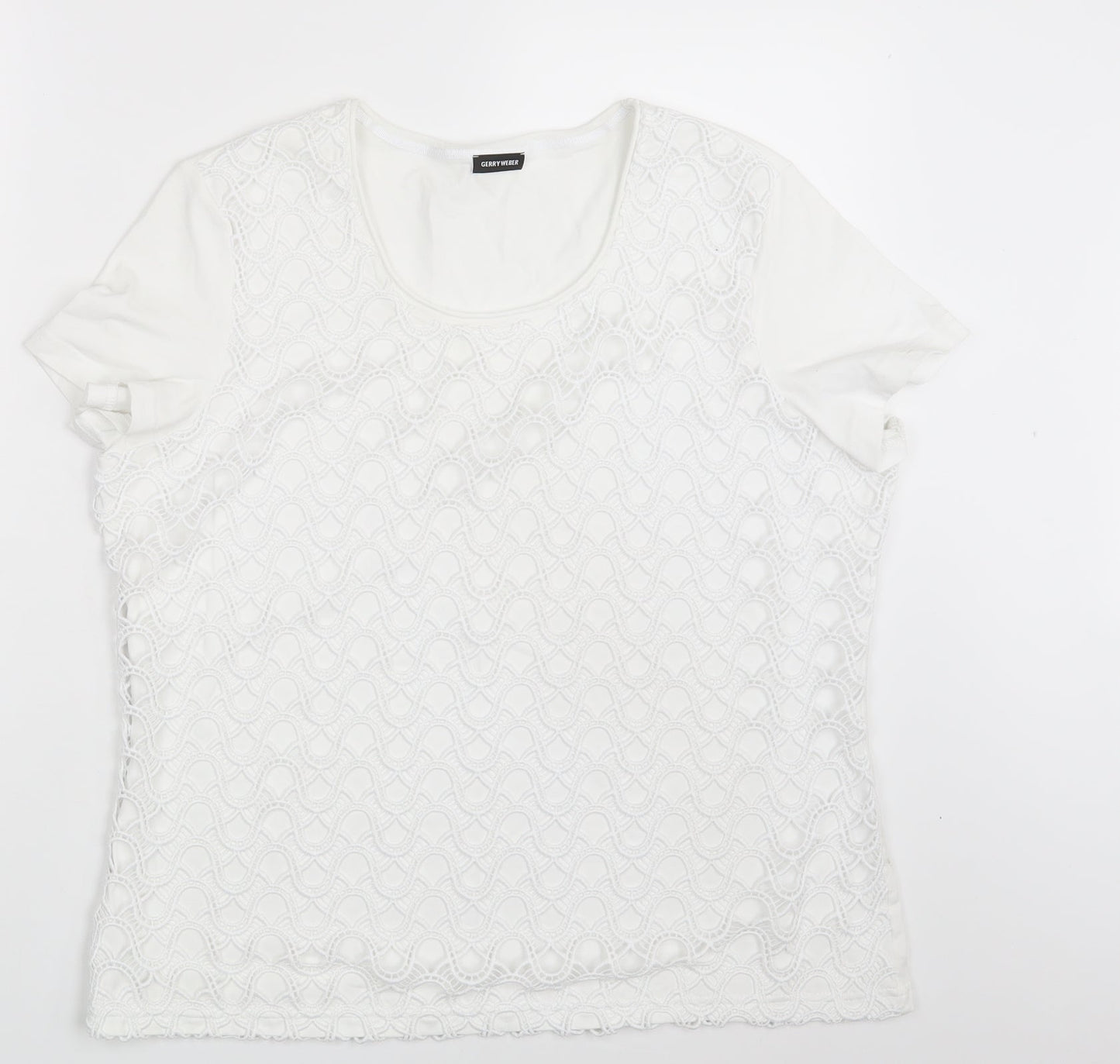 Womens UK Size One Size Gerry Weber White Basic T-Shirt