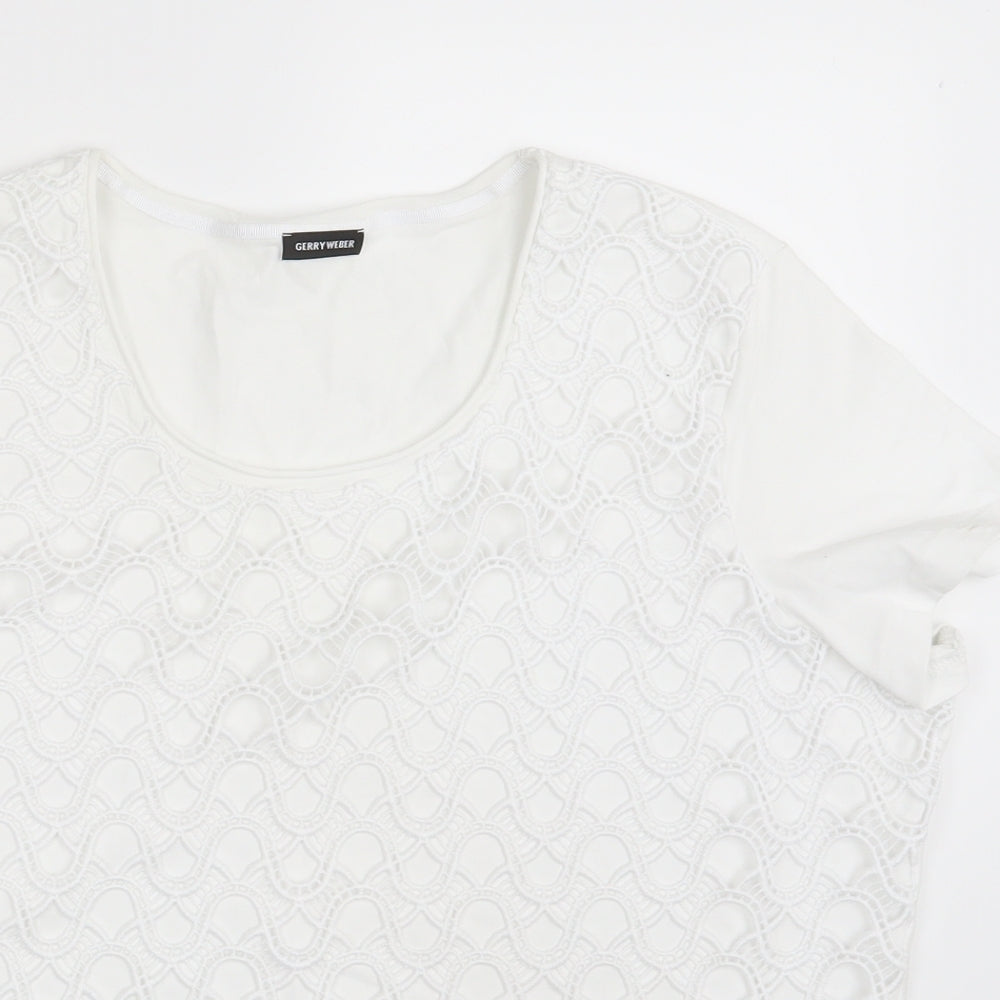 Womens UK Size One Size Gerry Weber White Basic T-Shirt