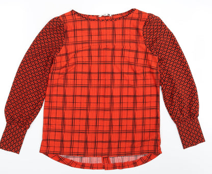 Womens UK Size 14 NEXT Orange Basic Blouse