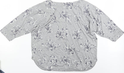 Monsson Womens Grey Floral  Pullover Jumper Size XL